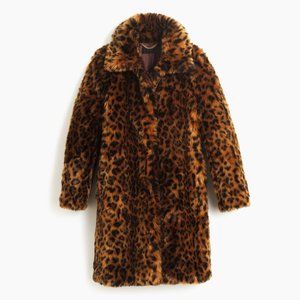 J.Crew Faux-Fur Leopard Coat NWT (M)